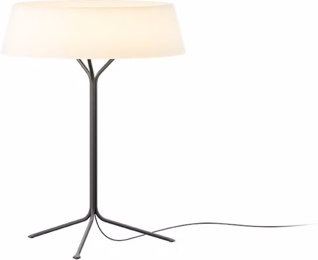 Lampada da tavolo Vibia Lily in metallo e vetro con tecnologia LED dimmabile, colore nero