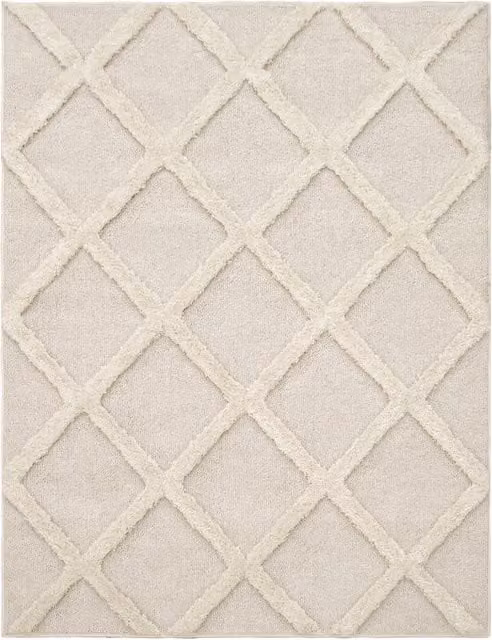 Tappeto Geneva beige con effetto alto-basso per soggiorno L: 150 cm, P: 80 cm