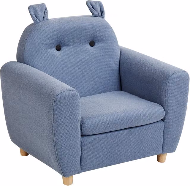 Sedia blu per bambini Beliani con braccioli in tessuto e legno dal design moderno