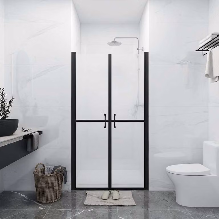 Porta per Doccia in Vetro ESG Satinato vidaXL L: 78-81 cm, H: 190 cm