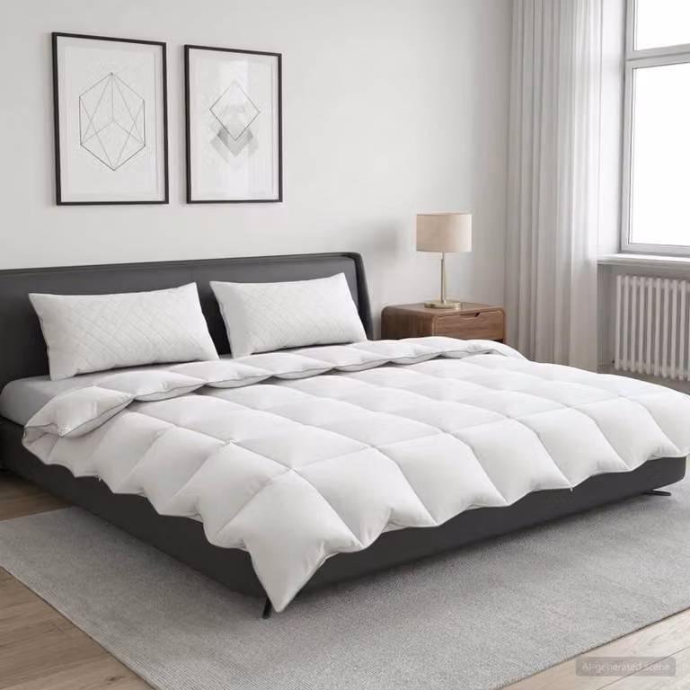 Set di 3 piumoni e cuscini vidaXL FULDA in piume d'oca bianchi, ideali per l'inverno, L/P: 220 x 260 cm
