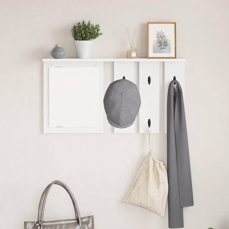 vidaXL Appendiabiti a muro moderno in bianco L: 85 cm, P: 10 cm, H: 45 cm