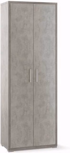 Armadio moderno con 2 ante in legno grigio opaco L/P/H: 71 x 41 x 199 cm