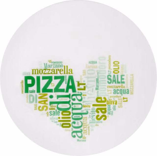 Piatto piano Bormioli Rocco I love pizza Green Ronda in vetro temperato, Diametro: 33 cm