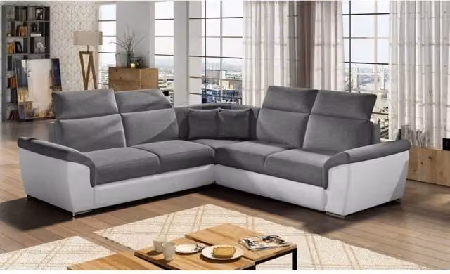 Divano ad angolo reversibile con contenitore e funzione letto FREDERICO MEUBLORAMA Grigio L/P/H: 266 x 102 x 76 cm