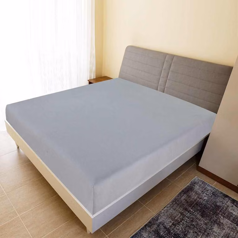 Set di 2 lenzuola con angoli in jersey di cotone traspirante vidaXL, Grigio, 90 x 200 cm