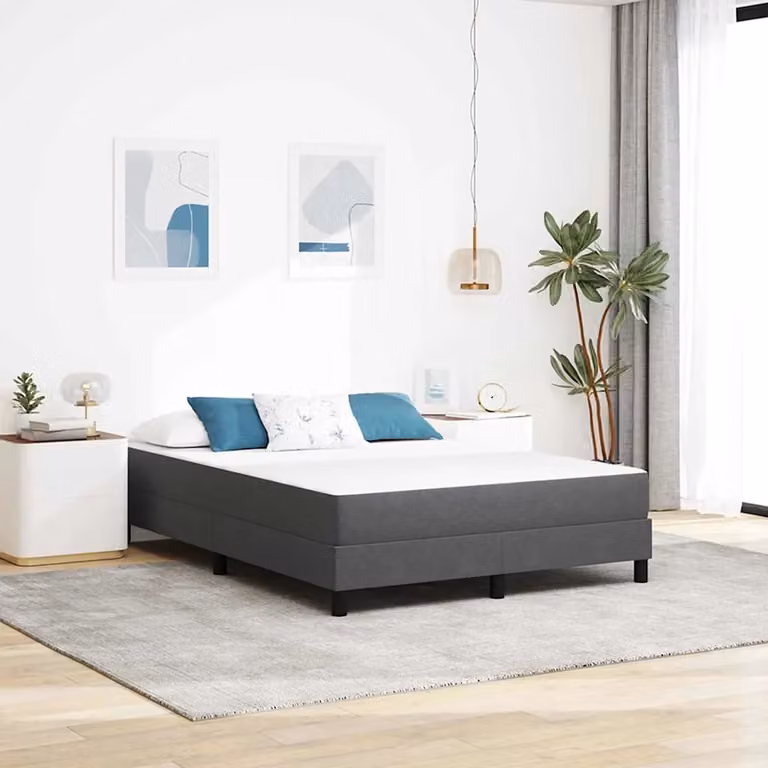 Materasso con molle insacchettate vidaXL in tessuto grigio, L 140 cm x P 190 cm