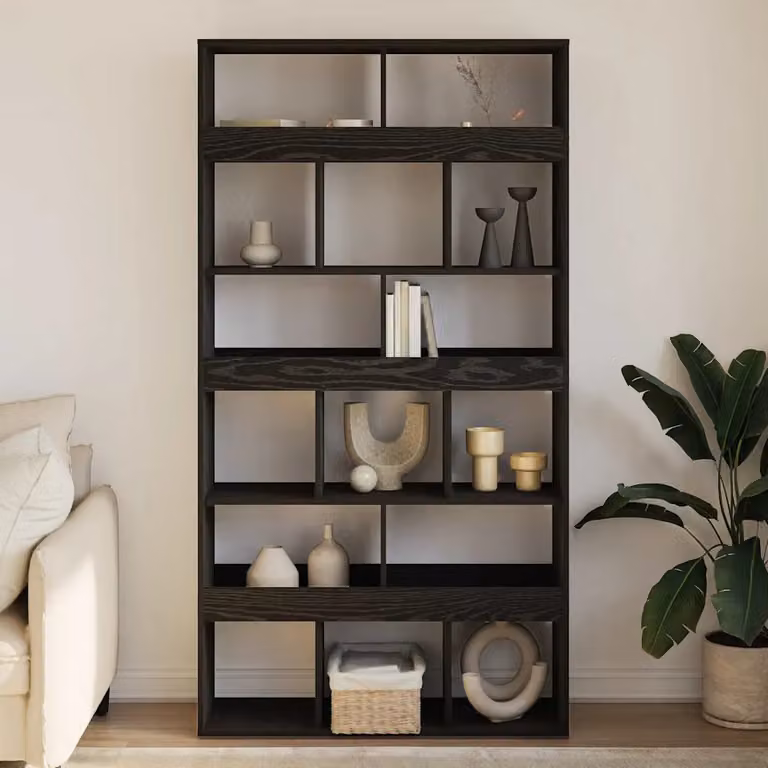vidaXL Armadio per Libri Moderno in MDF Nero L: 100 cm, P: 33 cm, H: 187,5 cm