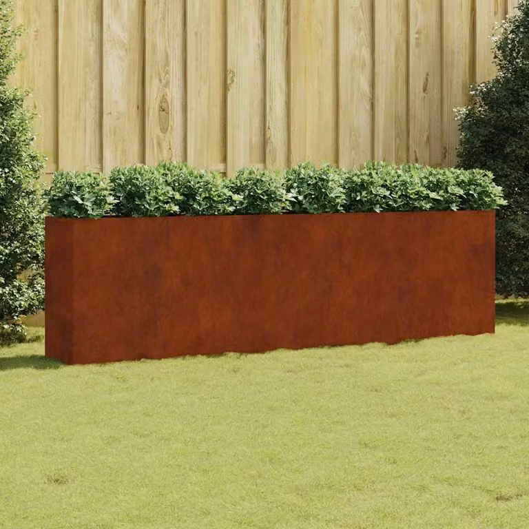 Fioriera Rialzata da Giardino vidaXL in Acciaio Corten Marrone L: 280 cm, P: 40 cm, H: 80 cm