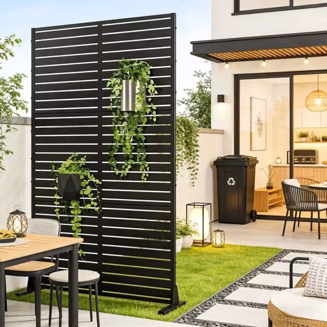 Pannello Divisorio Nodepp casa.pro in Acciaio Zincato Nero L: 90 cm, H: 180 cm