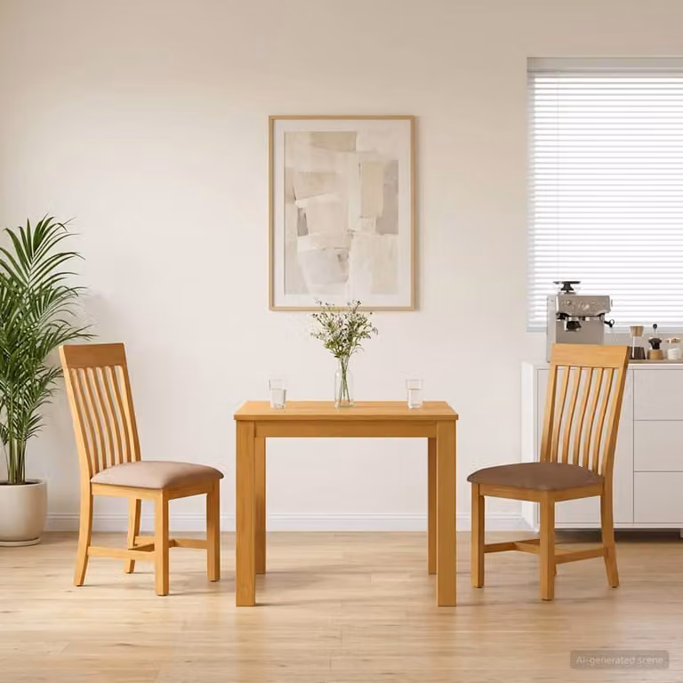 Set da pranzo moderno vidaXL in legno di quercia composto da tavolo rettangolare e 3 sedie, Grigio e Marrone, L: 110 cm, P: 75 cm, H: 90 cm