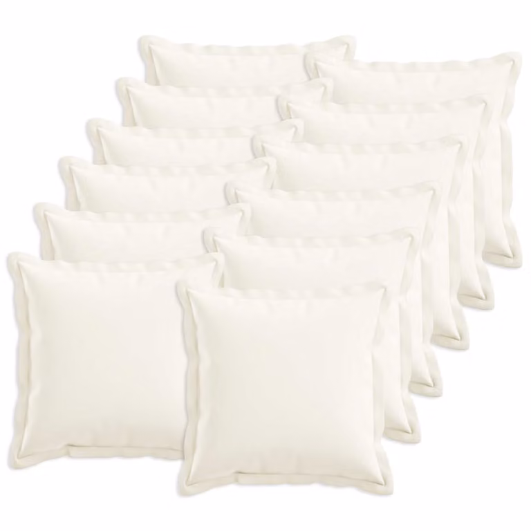 Set di 12 federe quadrate vidaXL HOUTEN bianche, L/P: 45 x 45 cm