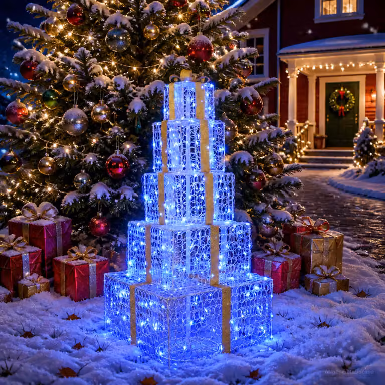 Pacchi regalo di Natale impilabili con 250 LED blu vidaXL