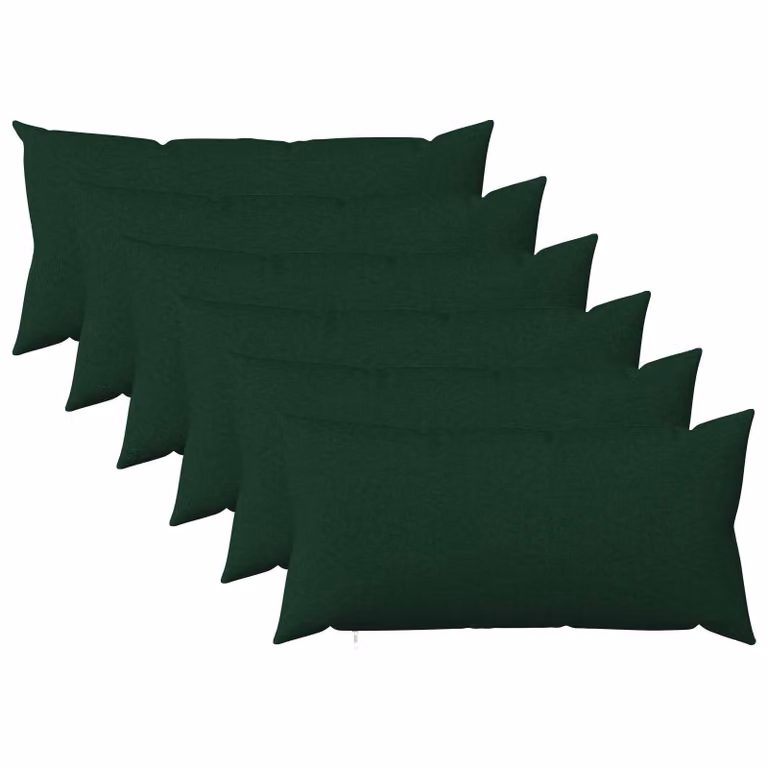 Set di 6 federe vidaXL HEERLEN in tessuto verde, L 40 cm x P 80 cm