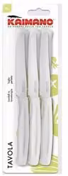 Set di 6 coltelli da bistecca DINAMIK con lama seghettata e manico in plastica bianco Kaimano