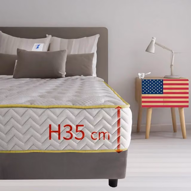 Materasso Singolo Comfy Line in Memory Foam Viscoelastico Bianco, Altezza: 35 cm, L/P/H: 190 x 80 x 35 cm