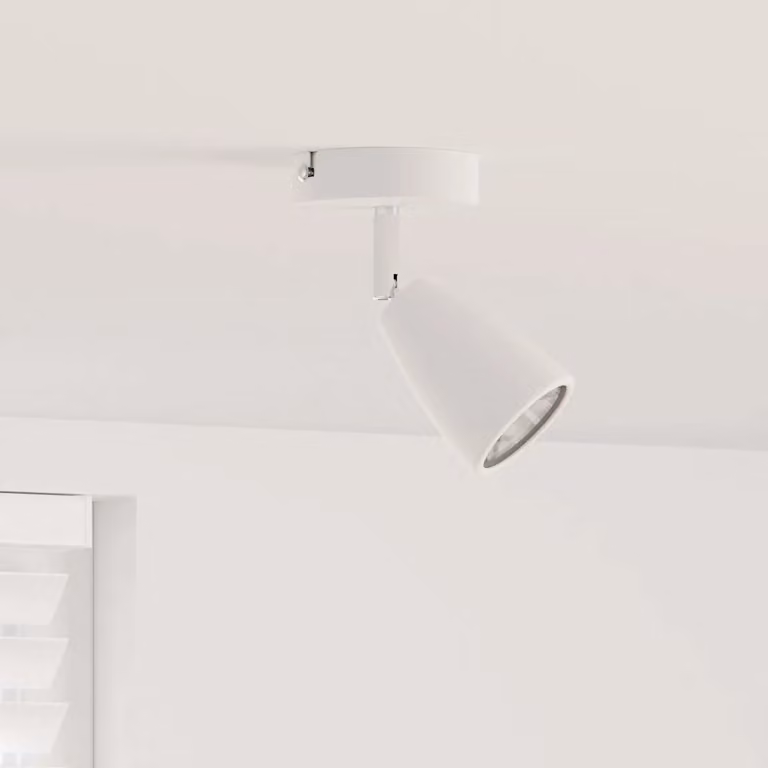 Faretto da soffitto regolabile vidaXL in metallo bianco L 8 cm x P 8 cm x H 14 cm