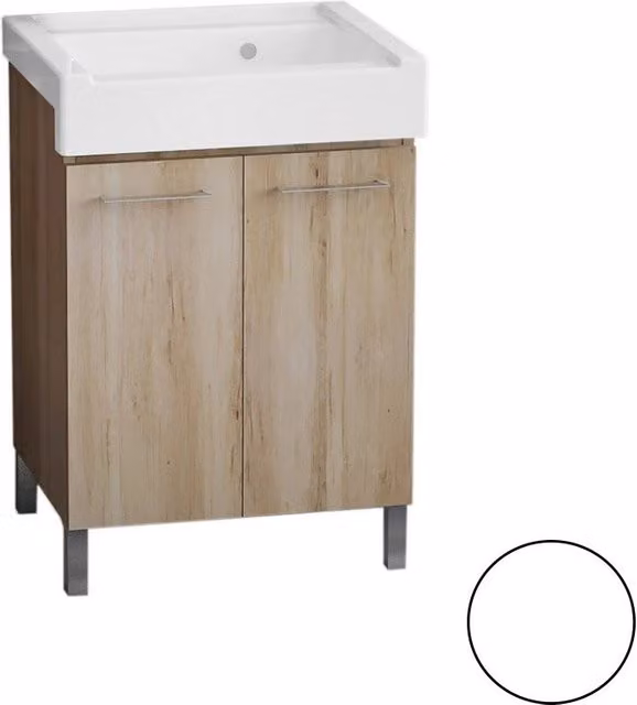 Mobile lavatoio Xilon con lavabo in ceramica a 2 ante, stile classico, colore bianco, L: 75 cm, P: 50 cm, H: 87 cm