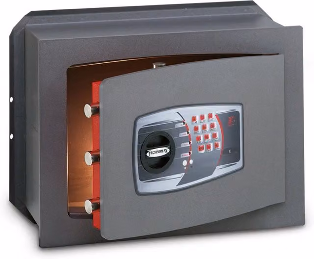 Cassaforte a muro digitale Technofort Technomax con chiave, grigio, L: 42 cm, H: 34 cm, P: 20 cm
