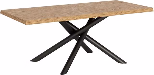 Tavolo fisso Vindral in rovere scortecciato con gambe antracite L: 200 cm, P: 90 cm, H: 75 cm