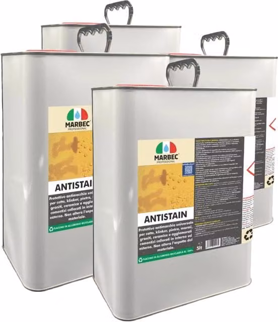 Trattamento per pavimenti e rivestimenti Marbec ANTISTAIN colore silver confezione da 4 x 5 l