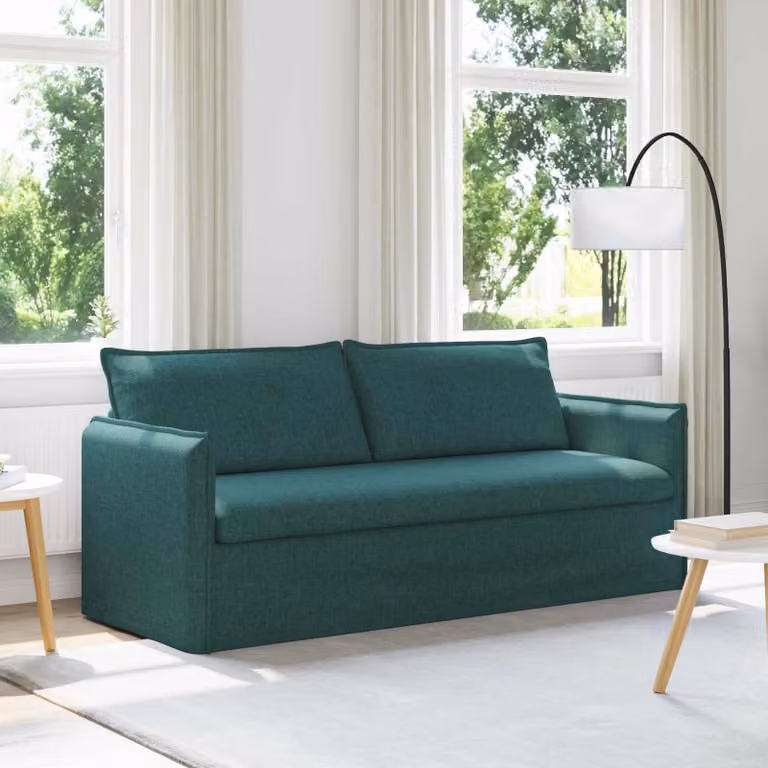 vidaXL Divano Moderno in Tessuto Verde e Nero con Struttura in Metallo L: 196 cm, P: 82 cm, H: 85 cm