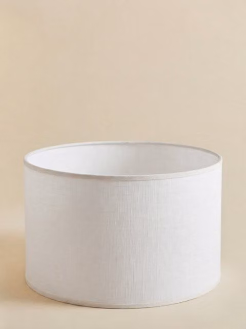 Lampada in tessuto cilindrica Kenay Home, colore bianco, H: 40 cm, L: 24 cm, P: 1 cm