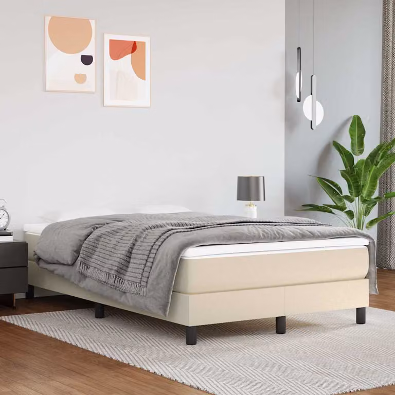 vidaXL Materasso a Molle Insacchettate in Similpelle Beige L: 120 cm, P: 200 cm, H: 20 cm