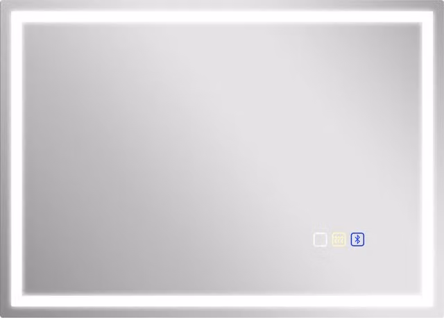 Specchio da bagno HOMCOM con luce LED regolabile, speaker Bluetooth e funzione antiappannante, L: 50 cm, H: 70 cm