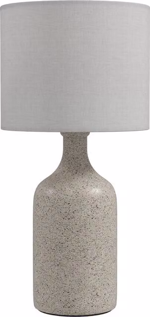 Lampada da tavolo HOMCOM con base in ceramica e paralume in tessuto, L/P/H: 22 x 22 x 45 cm, Beige e Bianco