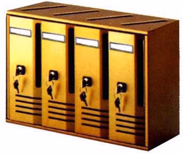 Alubox CUBO Blocchiera da parete con 6 cassette in alluminio anodizzato colore Argento