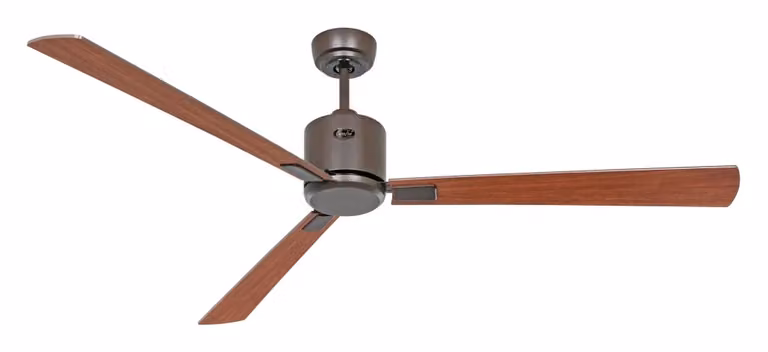 Ventilatore a soffitto CasaFan ECO NEO III 152 con telecomando e timer, Corpo Marrone e Pale in Noce e Ciliegio