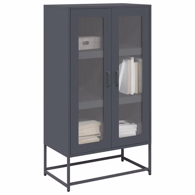 vidaXL Credenza Moderna in Metallo Antracite L: 68 cm, P: 39 cm, H: 123 cm