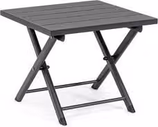 Tavolo pieghevole da esterno TAYLOR in alluminio grigio L: 44 cm, P: 43 cm, H: 36 cm