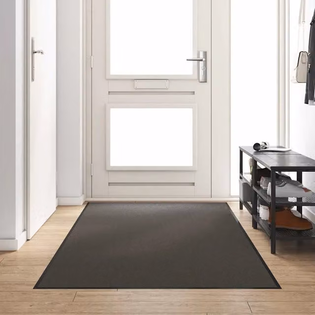 Tappetino moderno vidaXL antracite e nero in poliammide e PVC, lavabile e antiscivolo, L: 120 cm x P: 250 cm