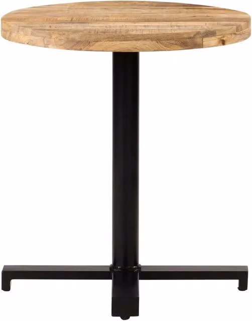Tavolino da Bistrot Rotondo vidaXL in Legno di Mango Grezzo Marrone e Nero Ø70 x H75 cm
