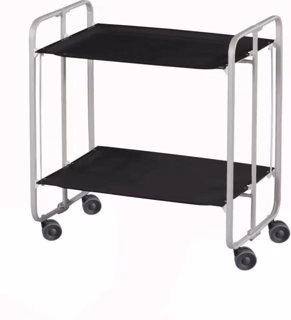 Carrello da cucina pieghevole DON HIERRO grigio con 2 ripiani e ruote L: 72,0 cm, P: 43,0 cm, H: 66,0 cm