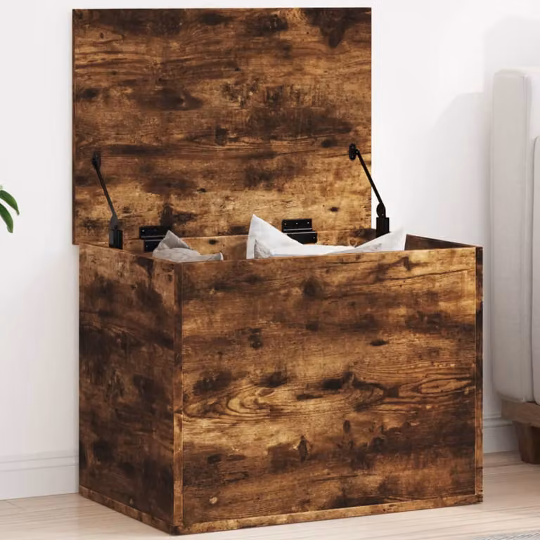Contenitore vidaXL in legno multistrato Rovere Fumo, colore marrone, L 60 cm x P 42 cm x H 46 cm