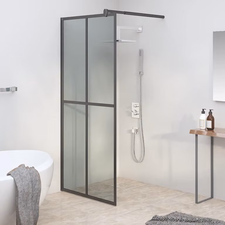 Cabina Doccia Walk-in vidaXL in Vetro Temperato Oscuro L: 90 cm, H: 195 cm