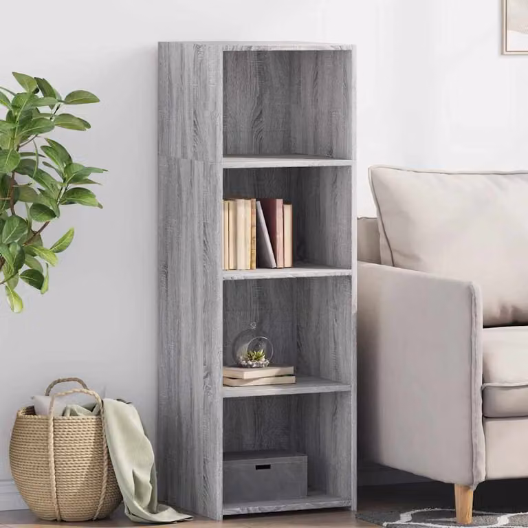 Credenza moderna vidaXL in legno multistrato Grigio Sonoma, L 40 cm x P 41 cm x H 124 cm