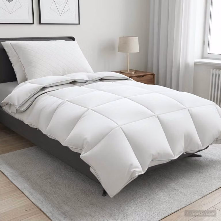 Set di 3 piumoni e cuscini vidaXL FULDA in piume d'oca bianchi, L 140 x L 220 cm