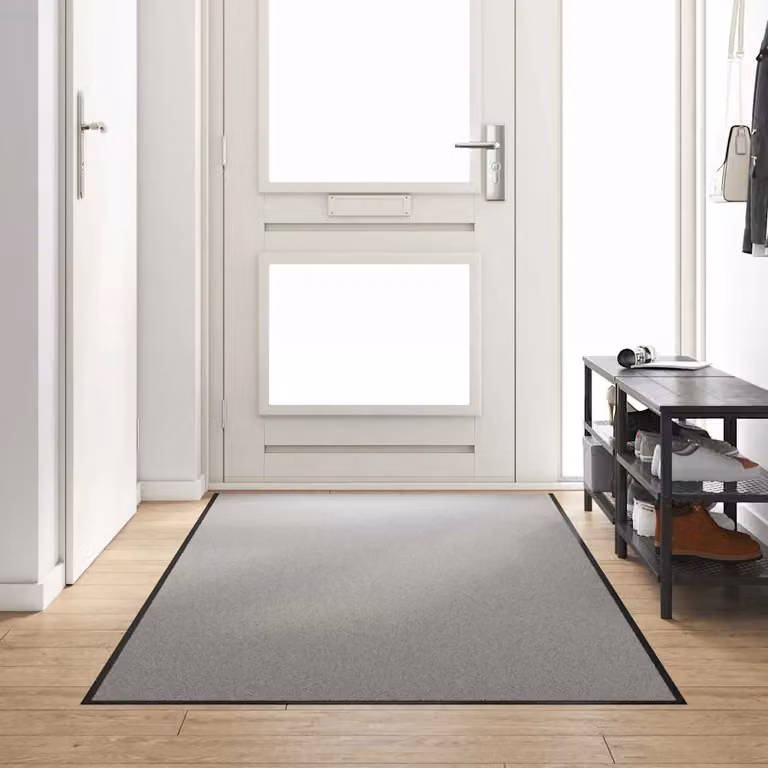 Tappetino rettangolare moderno vidaXL grigio e nero in poliammide, L 120 cm x P 250 cm