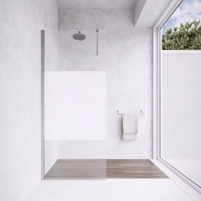 Parete doccia walk-in Lazaros rettangolare in vetro opaco con rivestimento anticalcare, L: 70 cm, H: 200 cm, spessore 8 mm