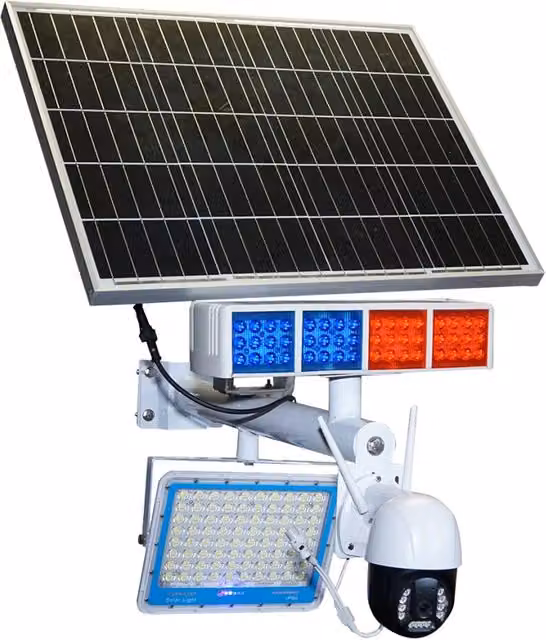 Lampada LED da 300 W Breckner Germany con Pannello Solare da 60 W, Batteria da 14000 mAh e Telecamera di Sorveglianza WIFI con Allarme, Colore Bianco