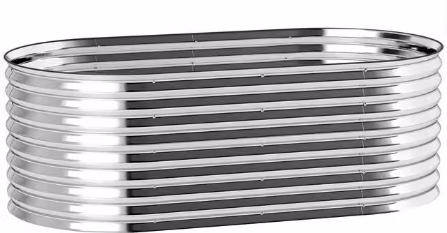 Outsunny Carré Orto Rialzato in Acciaio Galvanizzato Argento L: 160 cm, P: 80 cm, H: 56 cm
