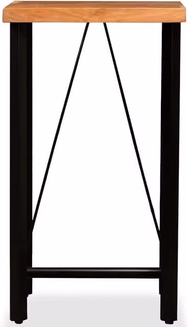 Tavolino da Bar Quadrato vidaXL in Legno di Acacia e Metallo Marrone L/P/H: 60 x 60 x 107 cm