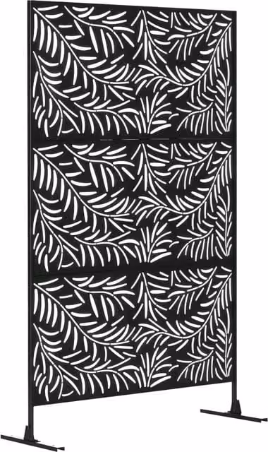 Pannello Sichtschutz per Giardino Zephmum in Acciaio Nero L/P/H: 122 x 45 x 198 cm