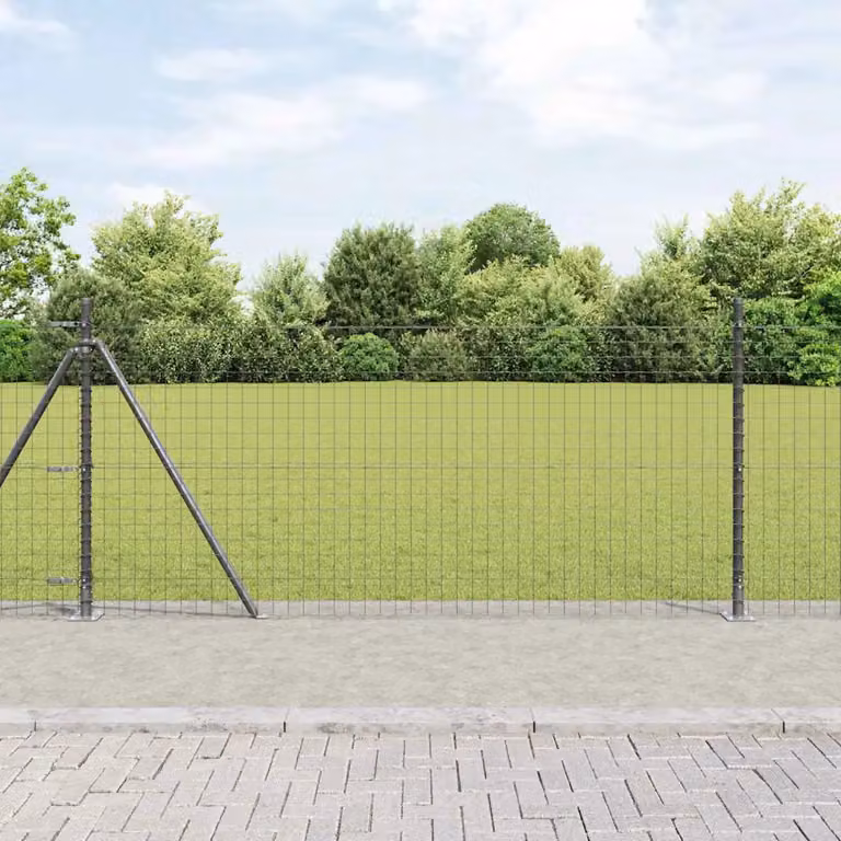 Set di 52 pali per recinzione con base in cemento vidaXL, Grigio, L/P/H: 3,2 x 3,2 x 90 cm