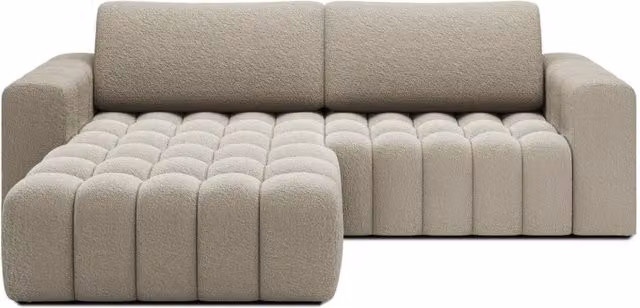 Divano angolare trasformabile DORY MEUBLORAMA beige con contenitore e angolo destro L/P/H: 250 x 175 x 92 cm