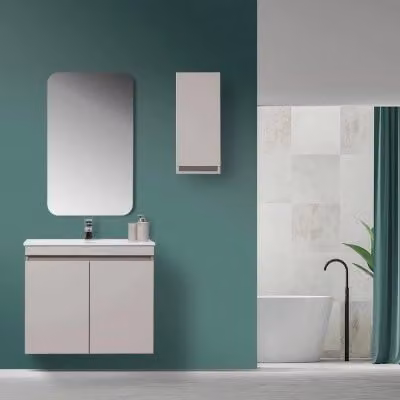 Mobile Bagno Sospeso INBAGNO Beige con Ante Soft Close e Finitura Opaca L: 80 cm